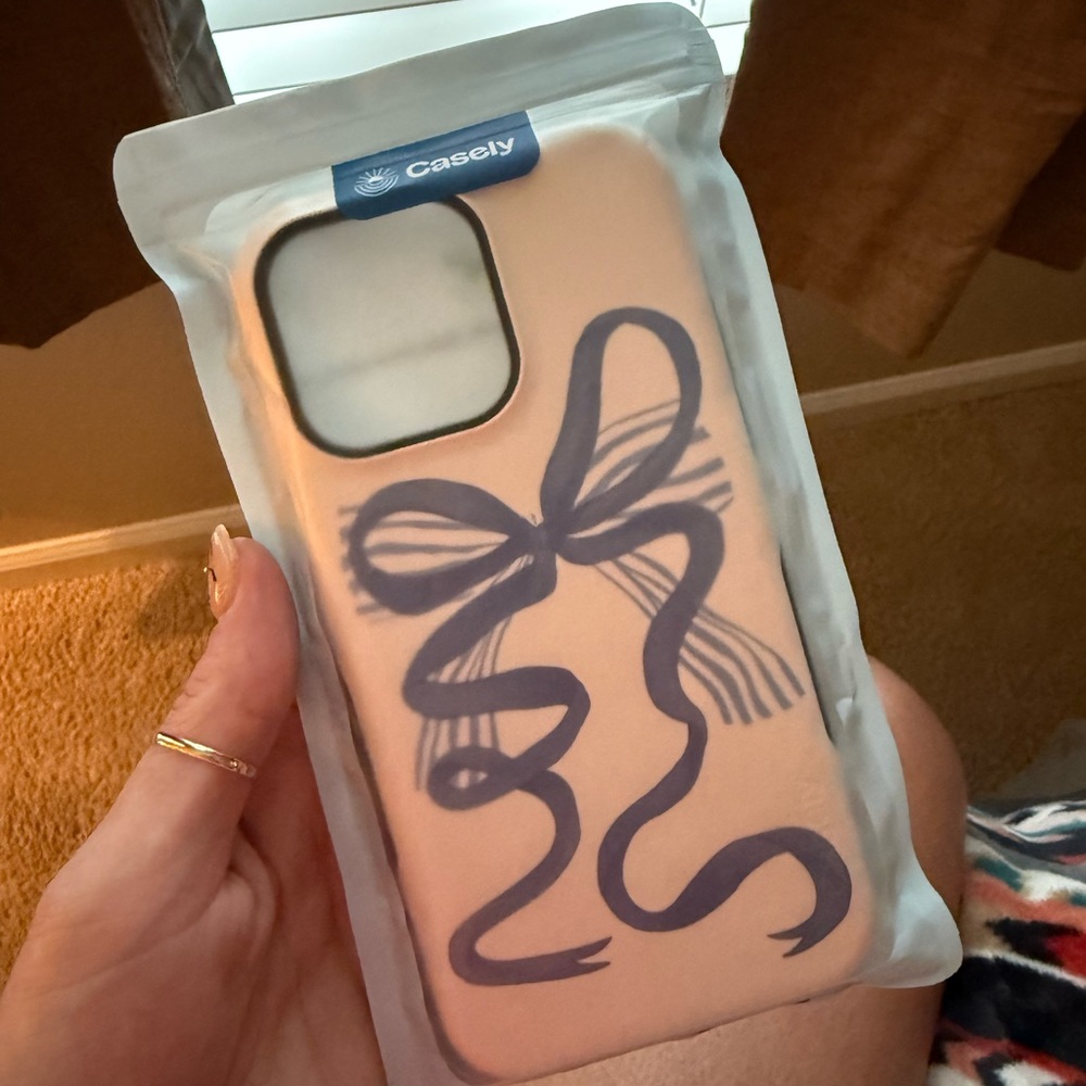 Casey Blue Bow iPhone 14 Pro Max Case